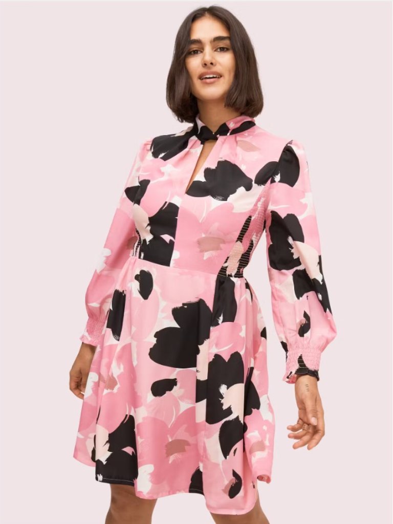 Nwt Kate Spade Brush Bloom Smocked Dress Sz 6